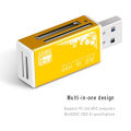 Alloy Card Reader 4 Ports USB2.0 Micro SD TF M2 MS Pro Duo MMC SDHC DV Phone Camera Memory Card Adapter with LED Indicator.