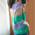Women knitted Three Quarter Sleeve Sweater Female Striped Thin Hollow Out O-neck Pullover Ladies Loose Streetwear Tops.