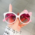 1-2PCS AdTosdocument Night Sunglasses Bow Decor Big Frame Teen Boys Girls Outdoor Party Vacation Travel Sun Glasses for Children. 