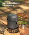 Ultralight Camping Cooking Utensils Outdoor Tableware Pot Set Hiking Picnic Travel Tourist Dishes Supplies Equipment. 