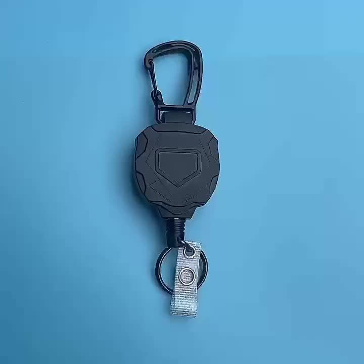 New Badge Holder Carabiner Keychain ID Holder Retractable Reel Mountaineering Buckle Multiple Tools Accessories