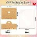 100Pcs Jewelry Package Bags, Including 50 Bags and 50 Cards, Jewelry Display Clear Bags, Bracelets, Earrings, Craft Packaging Se. 