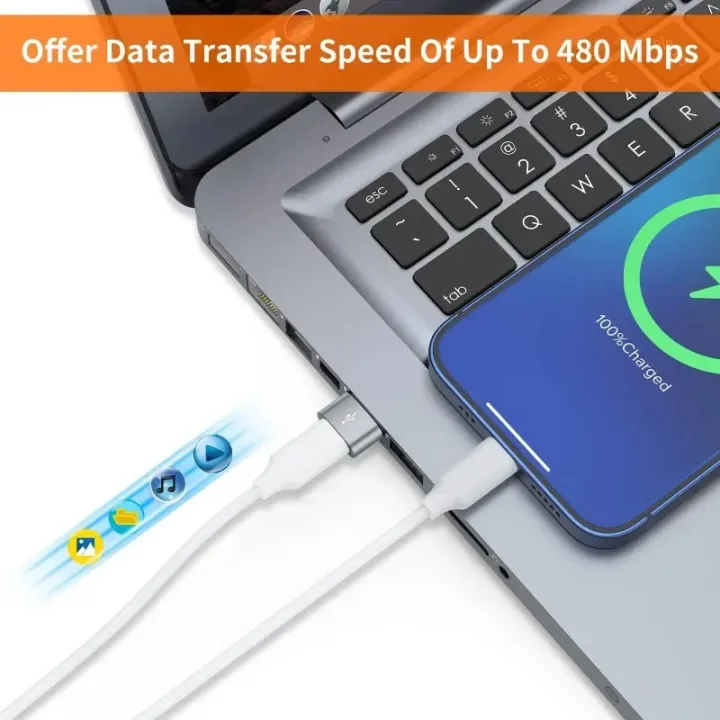 4/5Pack%20USBC%20Female%20to%20USB%20Male%20Adapter%20Type%20C%20to%20USB%20A%20Charger%20Cable%20Converter,Compatible%20with%20iPhone%20iPad%20%20%20Pixel%20-%20Image%203