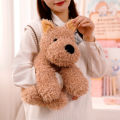 New Huggable 1pc Adorable Fluffy Hair Brown Dog plush toys stuffed Lifelike Doggie Doll Baby Appease Toys Kids . 