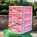 12" inc 4 Drawer Mini Organizer / Wardrobe - Pink. 