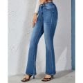 Women Fashion Slim Fit Jeans Hot Sale Girls High Waist Casual Denim Trousers Lady Classic Stretch Thin Bell Bottom Pants. 