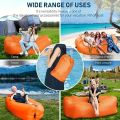 Single Person Lazy Inflatable Sofa Portable Outdoor Beach Air Sofa Bed Folding Camping Sleeping Bag for Comfortable Rest. 