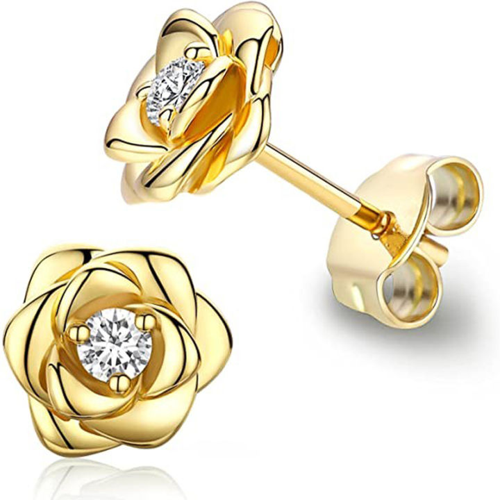 Huitan%20Eternity%20Flower%20Stud%20Earrings%20with%20CZ%20Romantic%20Rose%20Ear%20Accessories%20for%20Women%20Daily%20Wear%20Elegant%20Earrings%20Classic%20Jewelry%20-%20Image%202