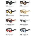 Fashion Retro Thick Leg Square Frame Sunglasses Men Women Popular Brand Small Frame Rice Nail Sun Glasses Black Yellow Glasses. 