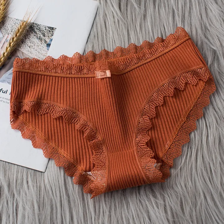 Pure%20Cotton%20Panty%20Lace%20Women%20Mid%20Waist%20Stripe%20Cotton%20Panties%20Antibacterial%20Intimate%20%20Panty%20-%20Image%204