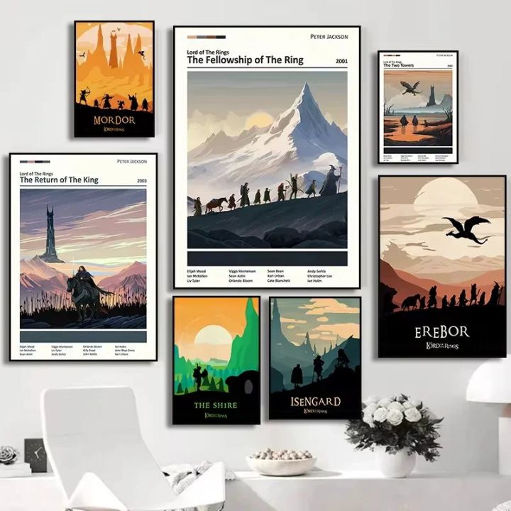 Middle Earth Fellowship of The Ring Minimal Movie Rivendell Canvas Art ...
