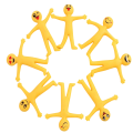 12PCS Smiling Face EMOJI Stretchable Yellow Figurine Creative TPR Stress Relief Toy With Foldable Kawai Soft Rubber Release Doll. 