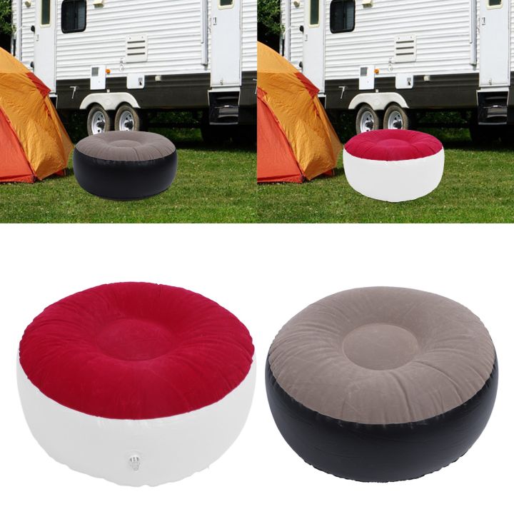 Inflatable Flocking Stool Multipurpose Lightweight Portable Ergonomic Design Round Portable Inflatable Stool for Travel Camping