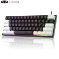MageGee TS91 60% Compact Wired Keyboard 61 Keys RGB Backlight Small Portable Office Computer Membrane Keyboard For Windows PC. 