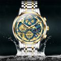 Olevs 9947 luxury fashion stainless steel imported waterproof chronograph active wrist-watch for men.