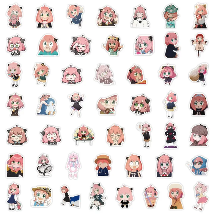 50pcs%20Cartoon%20SPY%C3%97FAMILY%20Anime%20Stickers%20Anya%20Forger%20Decals%20Kids%20Toys%20Skateboard%20Laptop%20Motorcycle%20Phone%20Car%20Waterproof%20Sticker%20-%20Image%205
