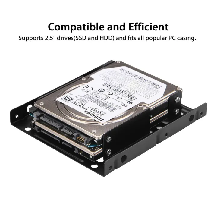 Metal%20Dual%202.5"%20To%203.5"%20Hard%20Drive%20Bay%20Mounting%20Bracket%20-%202%20X%202.5"%20To%203.5"%20HDD%20/%20SSD%20Mounting%20Bracket%20-%20Image%205