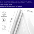 1 Roll, Clear Cellophane Roll, Wrap for  Baskets Flowers Food, 16 in X 100 Ft--3.0 Mil Thick Plastic Cellophane. 