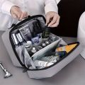 Men's Double Open Makeup Storage Bag Portable Zipper Closure Makeup And Beauty Bag Business Travel Toiletries Organizer Bags. 