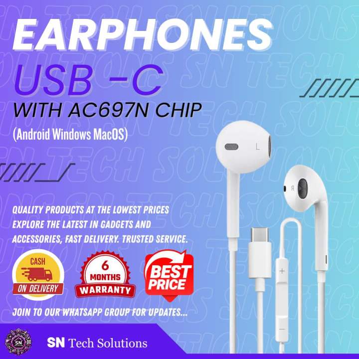 Type C Earphones USB-C Wired Earphones for Android Devices