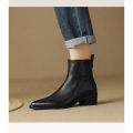 2025 New Women's  Ankle Boots - Minimalist Pointed Toe Mid Heel Booties with Soft Leather & Side Zipper, Slimming Fashion Boots. 