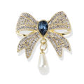 〔YY110〕Vintage Light Luxury Rhinestone Bow Brooches Women Clothing Coat Jewelry Accessries Gifts. 
