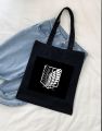 Black tote bag for girls Eco friendly shopping bag bag  for laptop. 