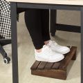 Solid Wood Foot Rest Small Low Under Desk Footrest Toilet Piano Step Stool for Adults and Children,White,A. 