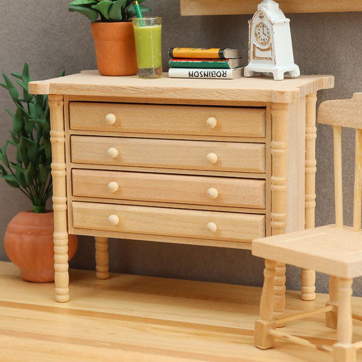 1:12%20Dollhouse%20Miniature%20Storage%20Cabinets%20Bedside%20Tables%20Drawer%20Chest%20Furniture%20Model%20Decor%20Toy%20Doll%20House%20Accessories%20-%20Image%206