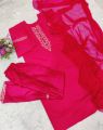 Embroidery Readymade Dress Women Party Wear Elegant Suit With Detailed Thread Work And Dupatta.