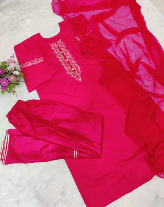 Embroidery%20Readymade%20Dress%20Women%20Party%20Wear%20Elegant%20Suit%20With%20Detailed%20Thread%20Work%20And%20Dupatta%20-%20Image%202