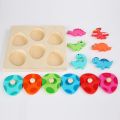 Wood Dinosaur Jigsaw Puzzle for Kids Multi-layer Wooden Peg Puzzle Early Learning Educational Toys  For Toddlers Girls Boys. 