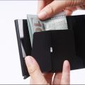 "Men's RFID Blocking Card Holder Wallet - Stylish Black, Durable Alloy, Soft PU Leather, Slim & Lightweight". 