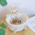 cartoon style weave sundries Storage Baskets household cosmetic hairpin Organize deposit container child toy classification case.