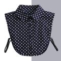 Cotton Front Tie for Women Polka Dots Fake Collar Lapel Detachable Collar Shirt Stand Detachable Female False Collar Decor. 