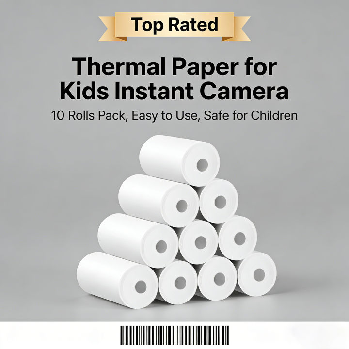10-50Rolls 57x25MM Thermal Paper White Children Camera Instant Print ...