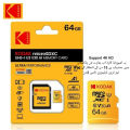 KODAK 64 gb 4K HD micro SD card(memory card)U3 fastest speed with 5 years warranty. 