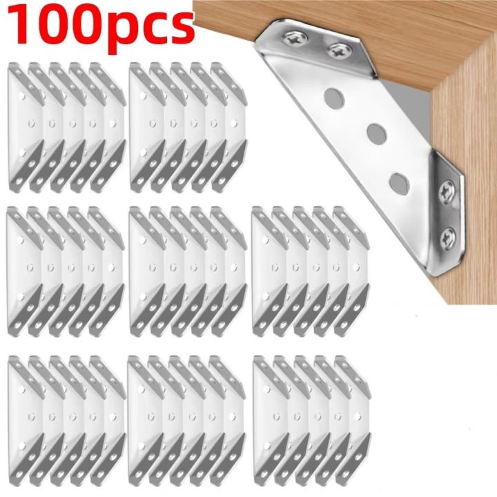 100Pc-12Pc%20Stainless%20Steel%20Angle%20Bracket%20Universal%20Furniture%20Right%20Angle%20Fixed%20Bracket%20Cabinet%20Trapezoidal%20Layer%20Board%20Connector%20-%20Image%202