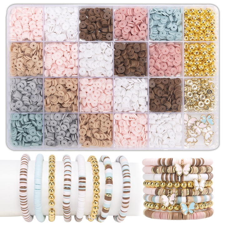 DIY%20Clay%20Beads%20Bracelet%20Making%20Kit,%20Flat%20Beads%20for%20Friendship%20Jewelry%20Making,Pearl%20Polymer%20Beads%20with%20Charms%20Gifts%20for%20Girls%20-%20Image%207