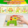 120Pcs Wooden Mosaic Puzzle Toy Montessori Kids Wooden 3D Geometric Shape Jigsaw Puzzle Board Set Baby Early Education Toys for. 