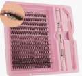 DIY Clusters Lash Kit Full Set 5-16mm Mix Bond&Seal Tweezers Lash for Self Application Makeup Individual Eyelash Extensions.