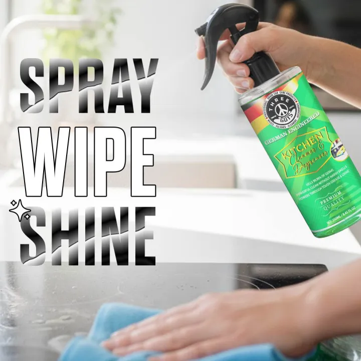 Kitchen Cleaner & Degreaser – Heavy Duty, Germ-Killing & Grease-Fighting Formula | THREE GUYS - German Engineered