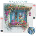 Momoart DIY Diamond Mosaic Window Picture Rhinestones Embroidery Landscape Full Square Round Painting Flower Handmade Gift.