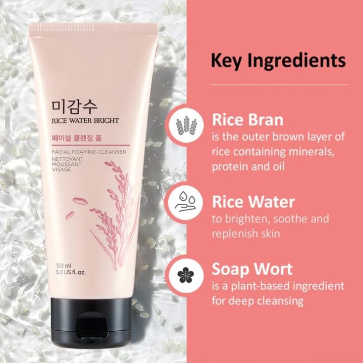 The%20Face%20Shop%20Rice%20Water%20Bright%20Facial%20Foaming%20Cleanser%20-%20Image%202
