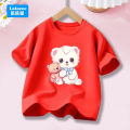 2025 Cute Bear Print Graphic T Shirts for Kids Clothes Cotton Loose Short Sleeve Tops Girls Casual Tees Children's Clothing XWW1. 