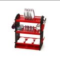 Smart Kitchen Rack Plastic 3 Step Multi Function Storage Organizer with Cutlery Holder and Glass Rack. 