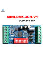 MINI 3CH DMX LED Controller RGB DMX512 Decoder,3 Channel 1 Group,for LED Strip Light Module DC5V-24V 15A MINI-DMX-3CH-V1. 