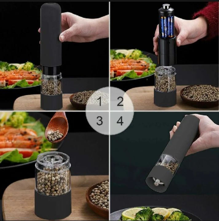 Electric%20Pepper%20Grinder%20and%20Salt%20Mill-%20Battery%20Operated%20One-Handed%20Spice%20Dispenser%20&%20Adjustable%20Coarseness-%20Premium%20Kitchen%20Upgrade%20w%20Strong%20Ceramic%20Blades%20-Matte%20Black,%20Batteries%20Not%20Included.%20-%20Image%202