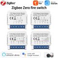 ZigBee Tuya 1/2/3/4 Gang Mini Smart Switch DIY Light Switches Module Zero Fire Circuit Breaker Work with Alexa Alice  Home lightify. 