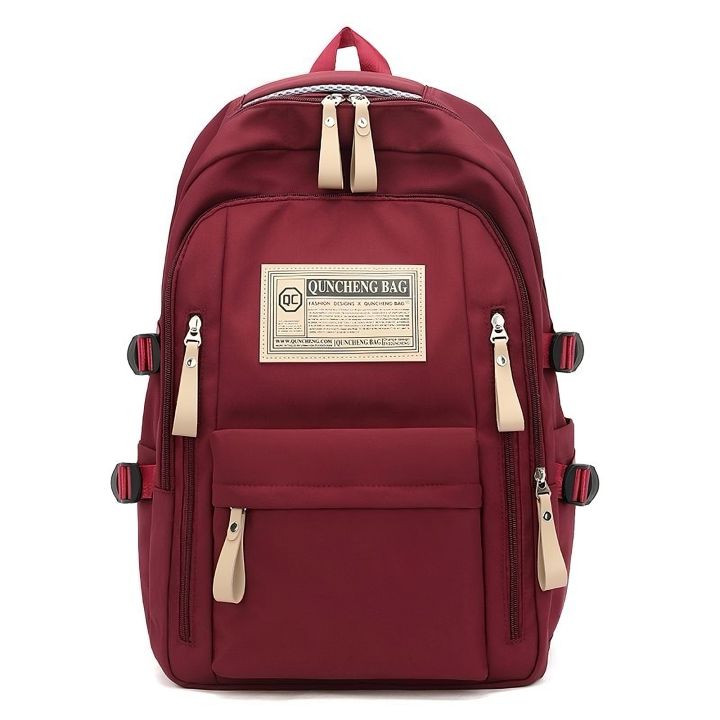 Cute Canvas Backpack for Teenage Girls with Multi Pockets and Waterproof Nylon Material 42cm